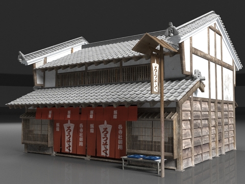 Japanese-style building wooden house tile house