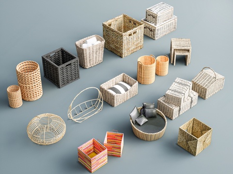 Modern Woven Basket Storage Box Bamboo Woven Storage Basket