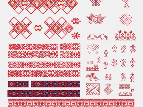 Ethnic minority icon totem element brocade pattern