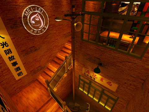 Industrial Wind Bar Staircase