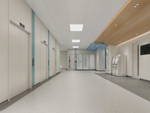 modern hospital elevator hall