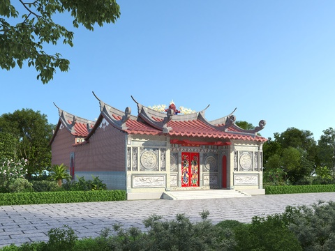 Chinese ancestral temple ancient building