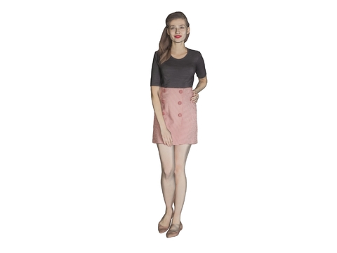 Elegant women pink skirt female