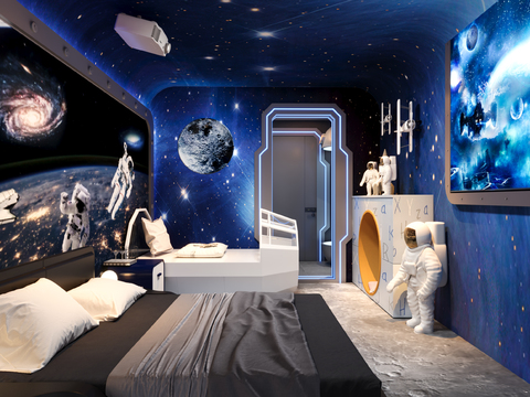 Space Theme Hotel Homestay Room