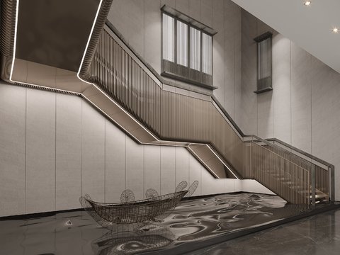 clubhouse stair aisle