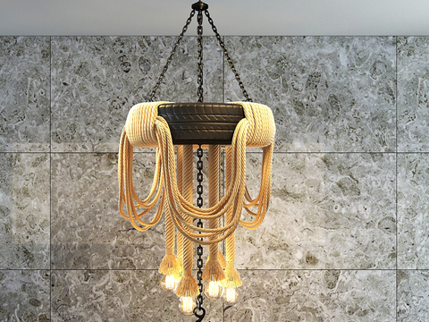 Industrial wind twine lamp tire chandelier free