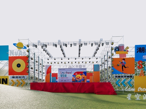 Outdoor Stage Theme Stage Music Festival