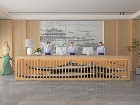 Japanese-style reception desk