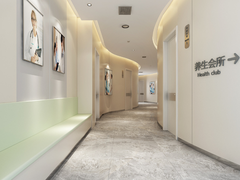 Modern beauty salon health care corridor