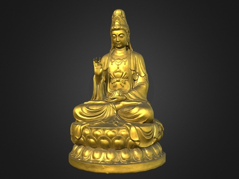 Chinese Religious Ornaments Golden Buddha Guanyin Bodhisattva