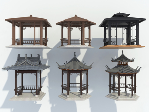 New Chinese pavilion gazebo hexagonal pavilion