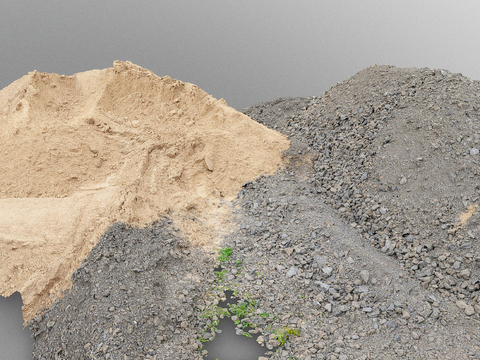 Sand pile gravel pile