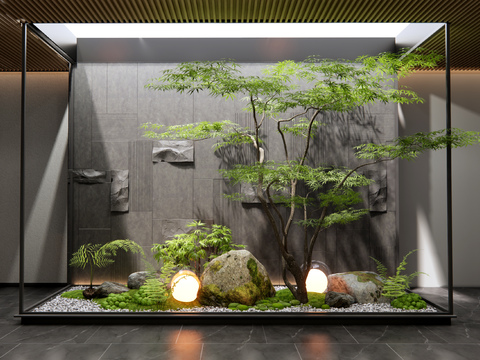 Indoor landscape plant landscaping glass cover