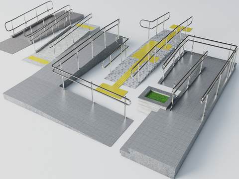 Barrier-free aisle fence Disabled ramp barrier