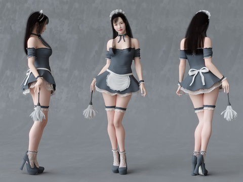 Maid costume beautiful figure