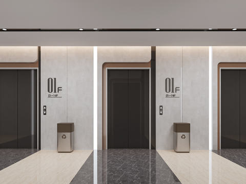 Modern elevator hall