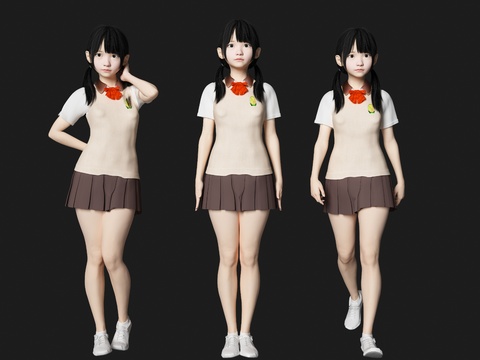 Student Character School Uniform Girl