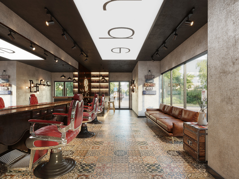 Neoclassical Style barbershop hairdressing shop