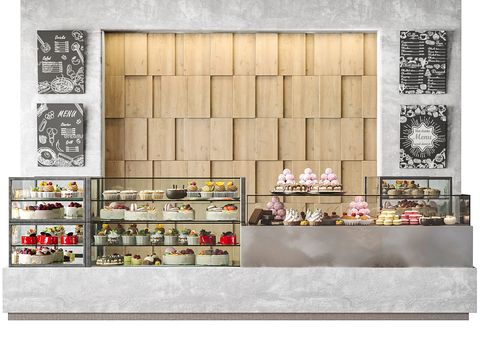 Cake Display Cabinet at Cashier of Sweet Shop