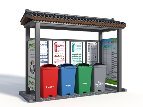 Chinese Garbage Collection Station Garbage Delivery Point Garbage Classification Garbage Collection Station