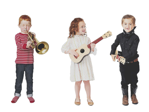 Kids Playing Violin School Characters