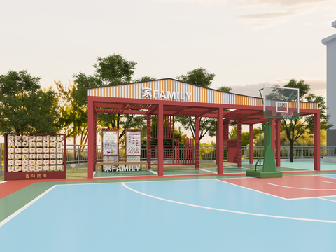 Outdoor basketball court