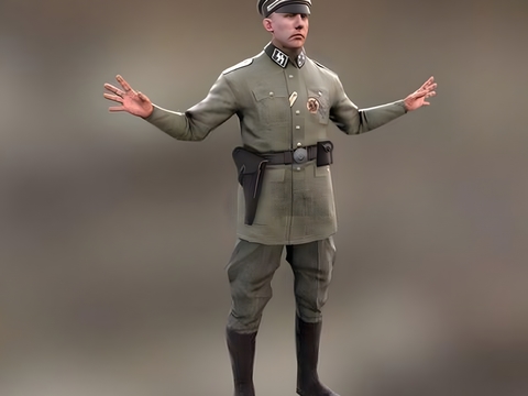 German officer cartoon character