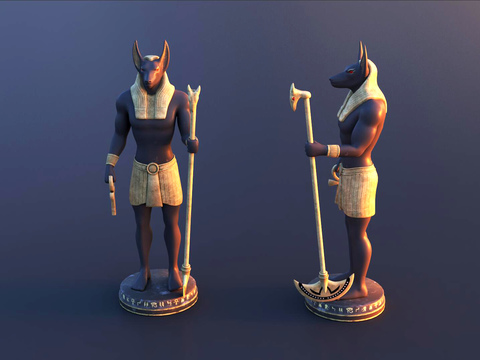 Egyptian Statue Wolf Head Statue