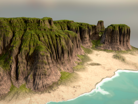 tropical beach cliff