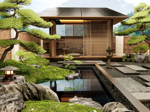 Japanese-style courtyard view