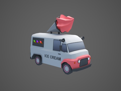 Cartoon ice cream truck