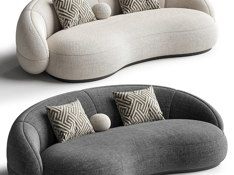 Italian Poliform shaped sofa curved sofa