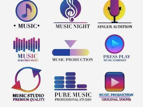 Music icon play key LOGO logo microphone logo