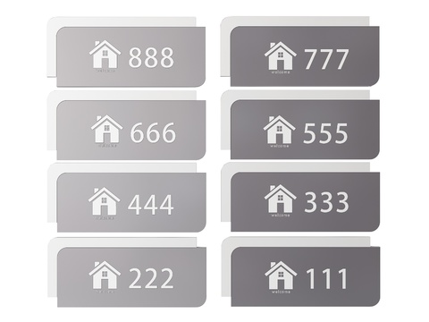 Room Number Signs, Identification Plate, Room Number, House Plate