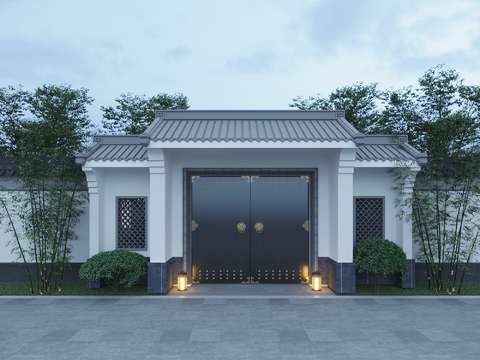 Chinese-style patio door