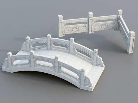 Chinese Arch Bridge Landscape Bridge Stone Railings