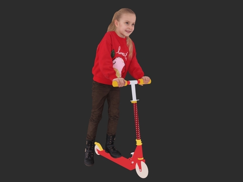 Cute little girl skateboarding girl