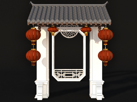 Chinese-style patio door