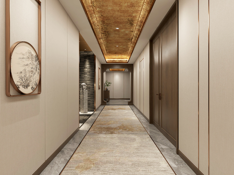 Hotel walkway corridor