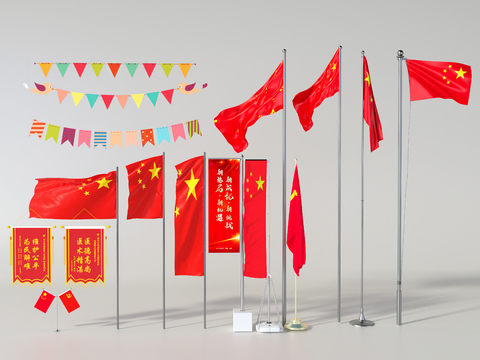 red flag flagpole pennant colorful flag