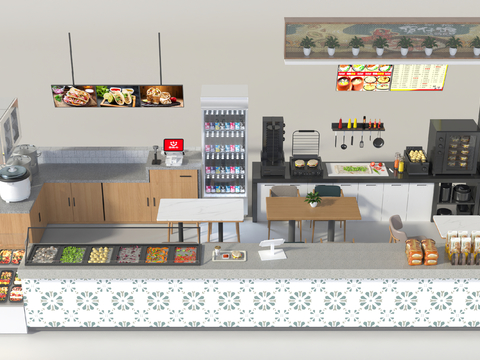 Modern Fast Food Restaurant Cashier Restaurant Console