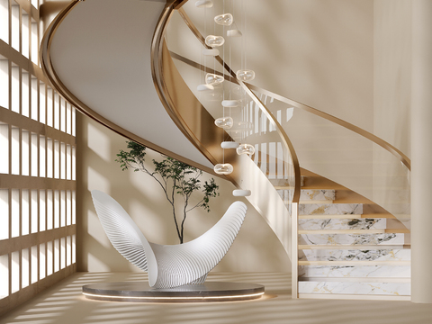 revolving stair handrail stair