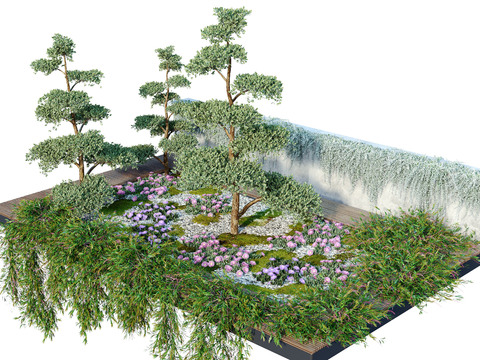 Modern flowerbed tree pond Plants