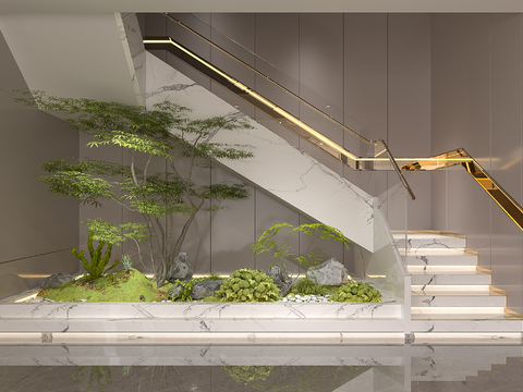 Staircase Landscape Greening Indoor Landscape