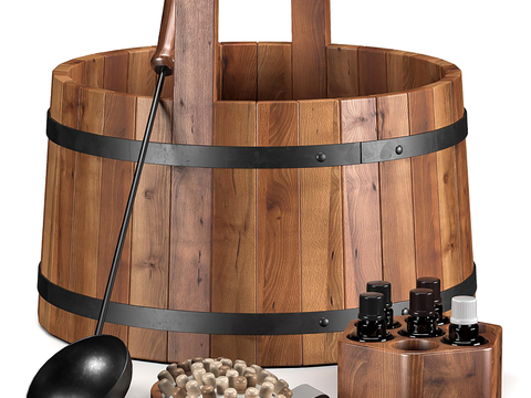 Japanese Bathroom Wooden Bucket Sweat Bucket