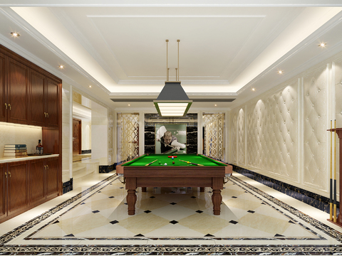 European classical billiard room for free