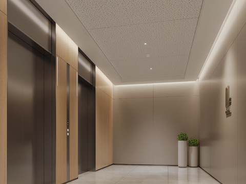 Modern elevator hall