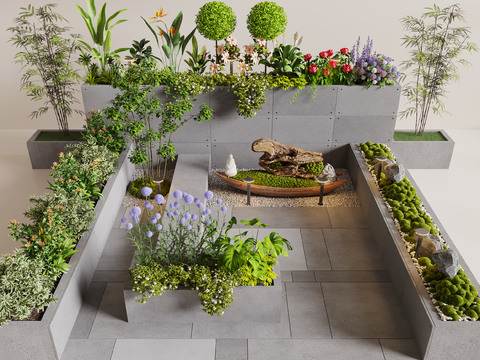 Outdoor flower bed flower pond flower trough plant pile