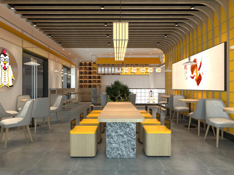 Modern Fast Food Restaurant Hamburger Restaurant Fried Chicken Restaurant