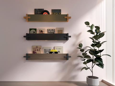 Modern Wall Cabinet Wall Hanging Bookshelf Magazine Rack Record Rack